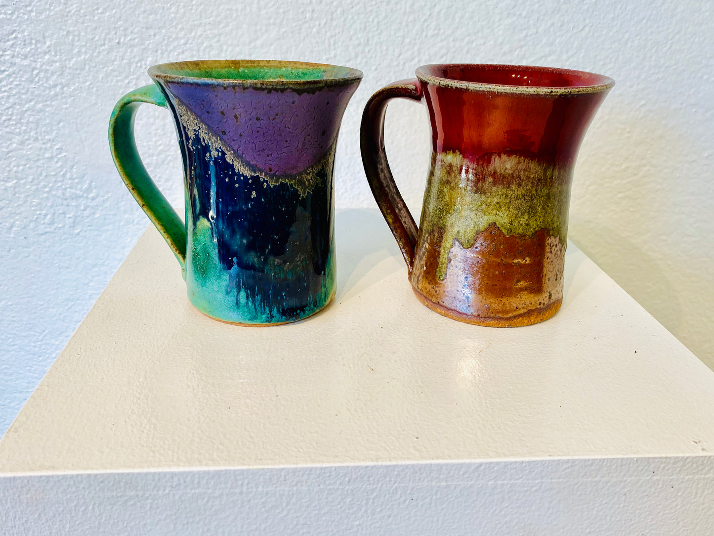 This beautiful pottery-crafter coffee mug touts lots of texture and lots of color to brighten your day with a wide selection of colors and finishes.