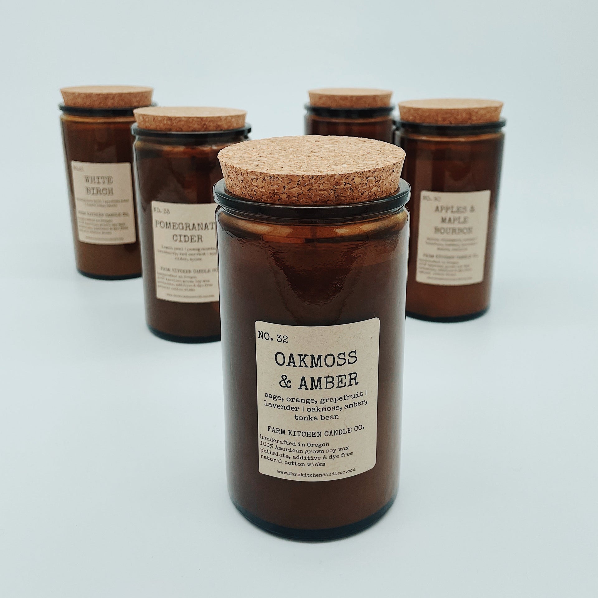 Candles in Amber Glass